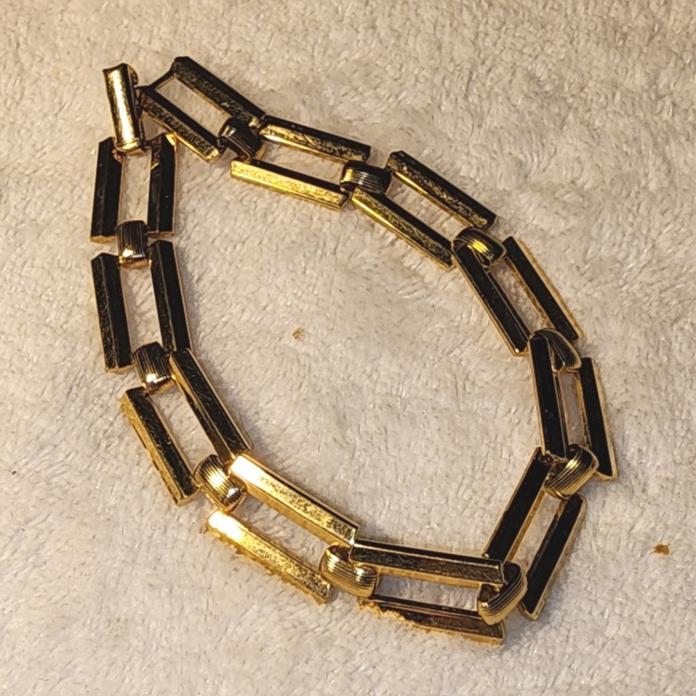 Vintage Goldtone Link Bracelet – Art Deco Style